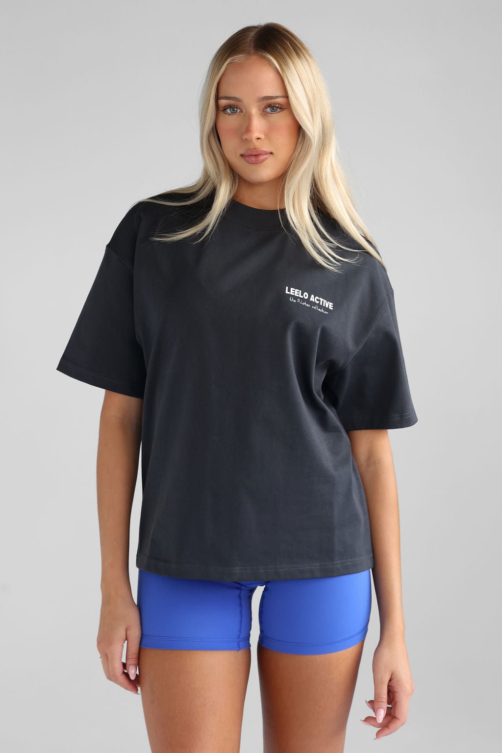 V4 Pilates Collection Studio Tee - Charcoal - LEELO ACTIVE