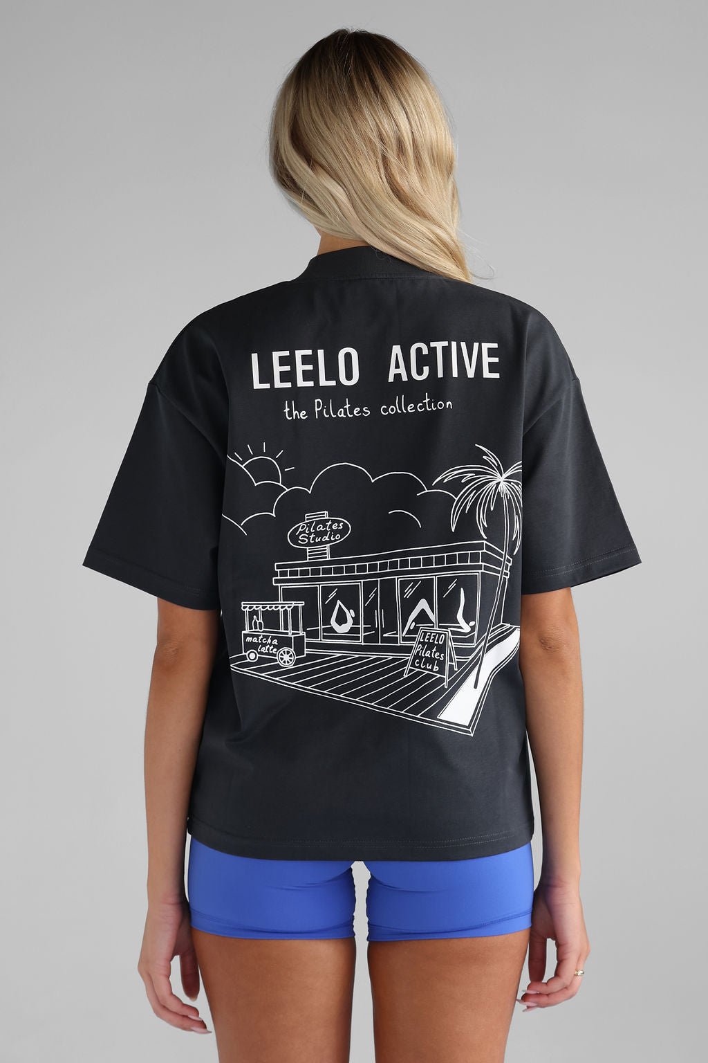 V4 Pilates Collection Studio Tee - Charcoal - LEELO ACTIVE