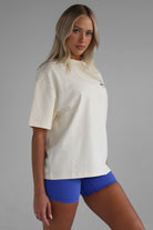 V4 Pilates Collection Studio Tee - Cream - LEELO ACTIVE