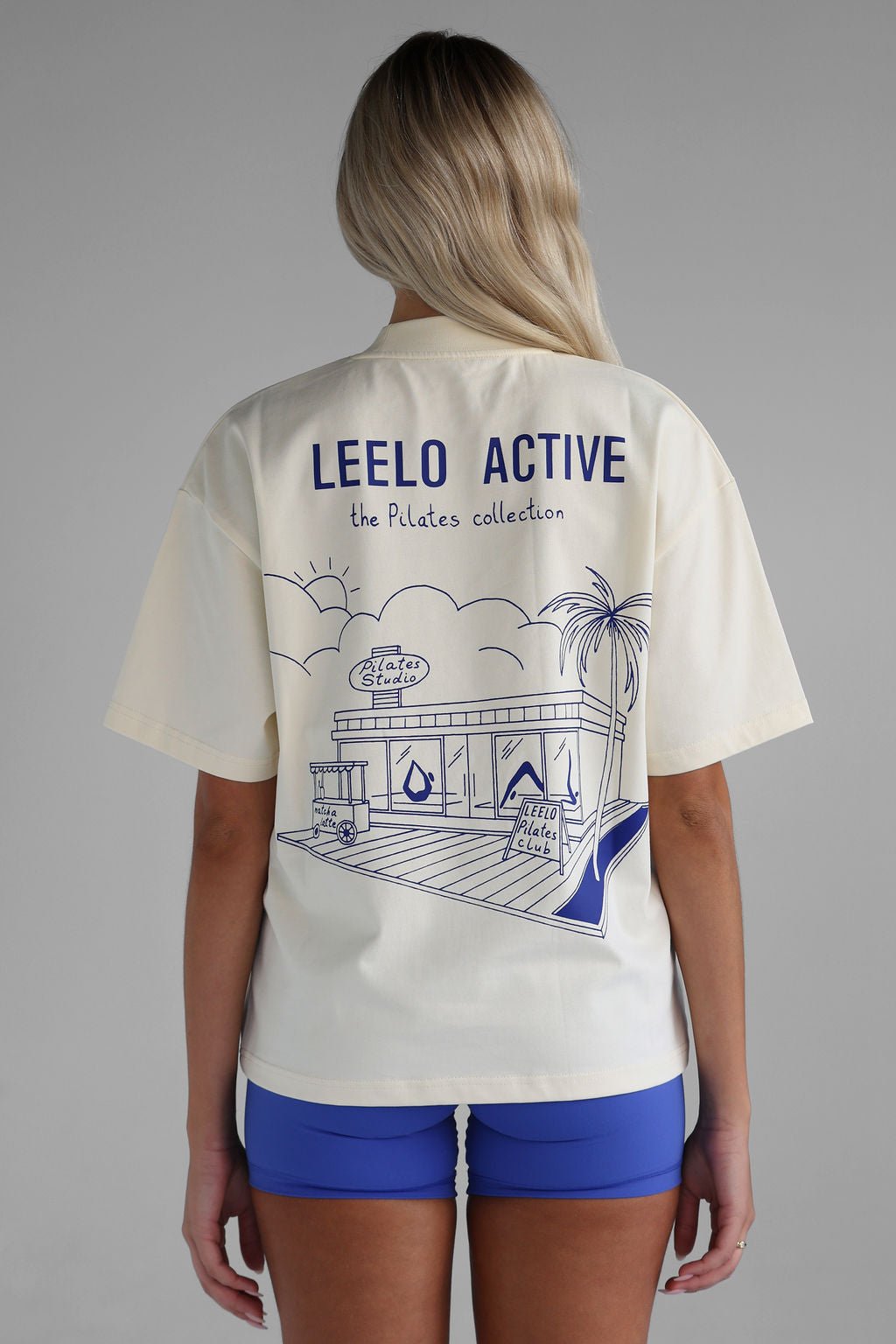 V4 Pilates Collection Studio Tee - Cream - LEELO ACTIVE