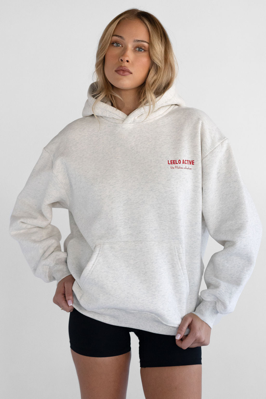 V6 Chilli Pilates Collection Hoodie - Oatmeal - LEELO ACTIVE