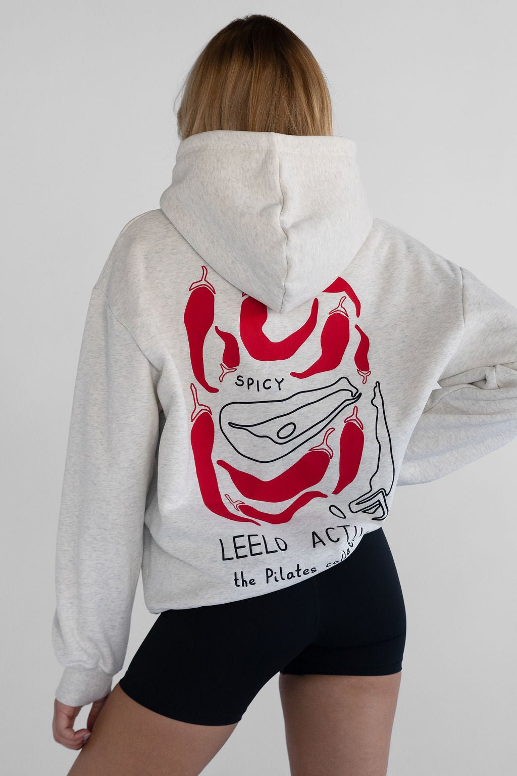 V6 Chilli Pilates Collection Hoodie - Oatmeal - LEELO ACTIVE