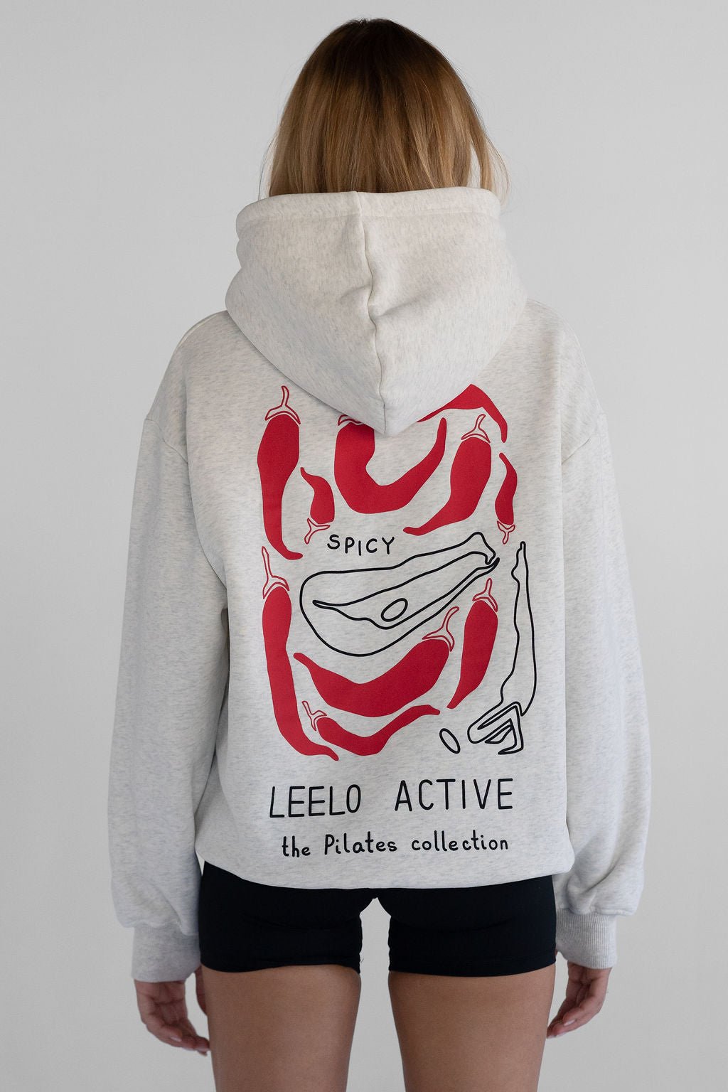 V6 Chilli Pilates Collection Hoodie - Oatmeal - LEELO ACTIVE