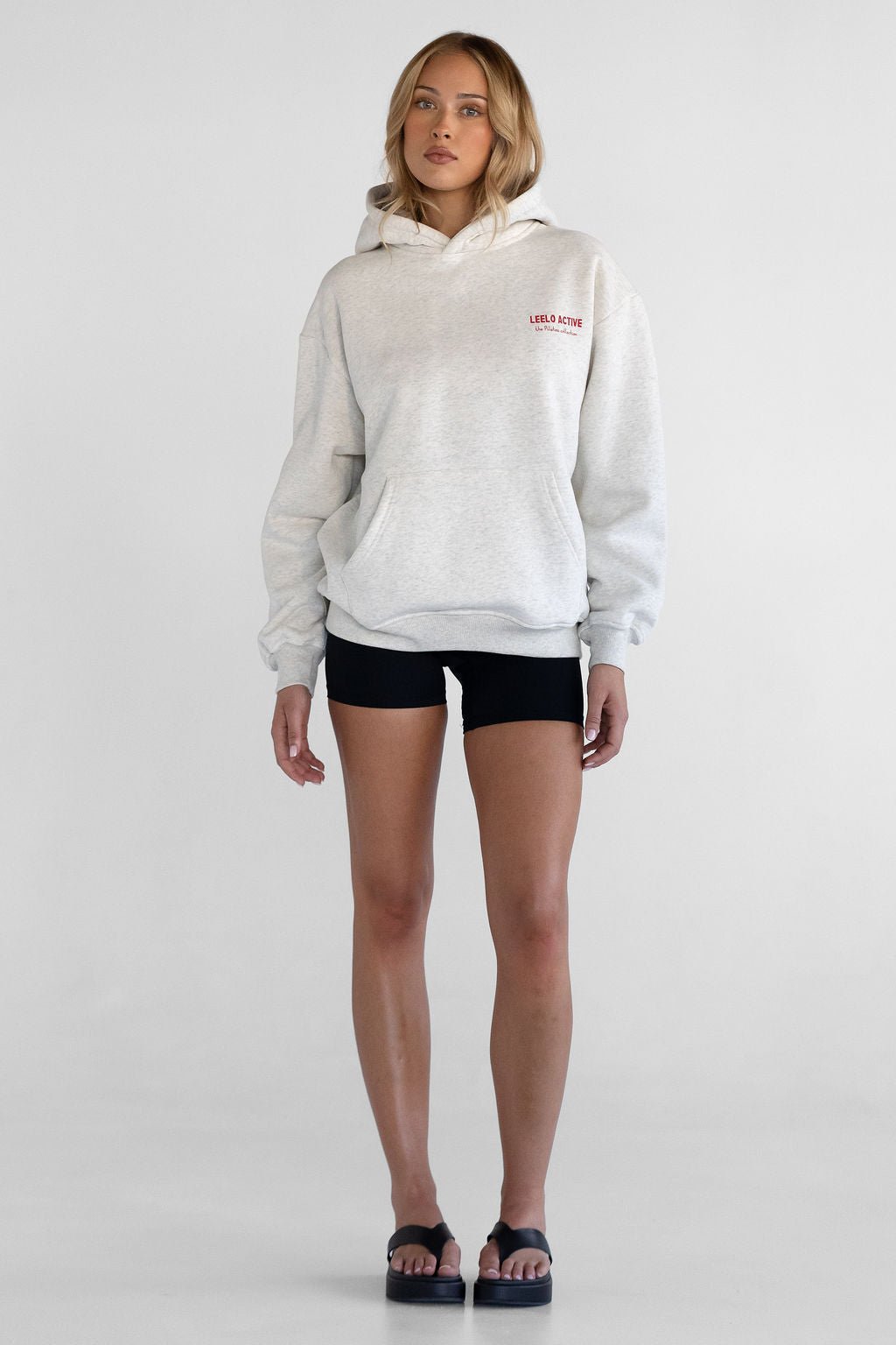 V6 Chilli Pilates Collection Hoodie - Oatmeal - LEELO ACTIVE