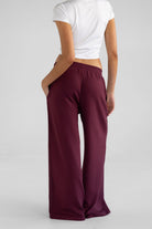 Wide Leg Pants - Cherry Cola - LEELO ACTIVE