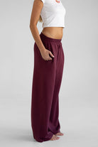 Wide Leg Pants - Cherry Cola - LEELO ACTIVE