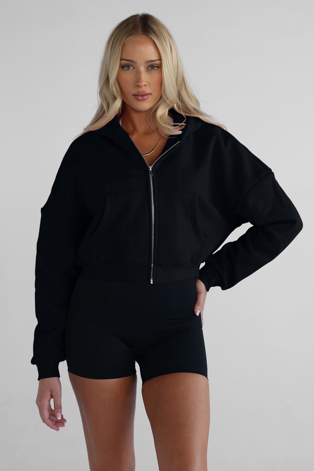 Zip Hoodie - Black SHIPPING 25/06 - LEELO ACTIVE