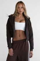 Zip Hoodie - Dark Chocolate - LEELO ACTIVE