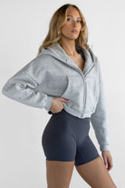 Zip Hoodie - Heather Grey - LEELO ACTIVE