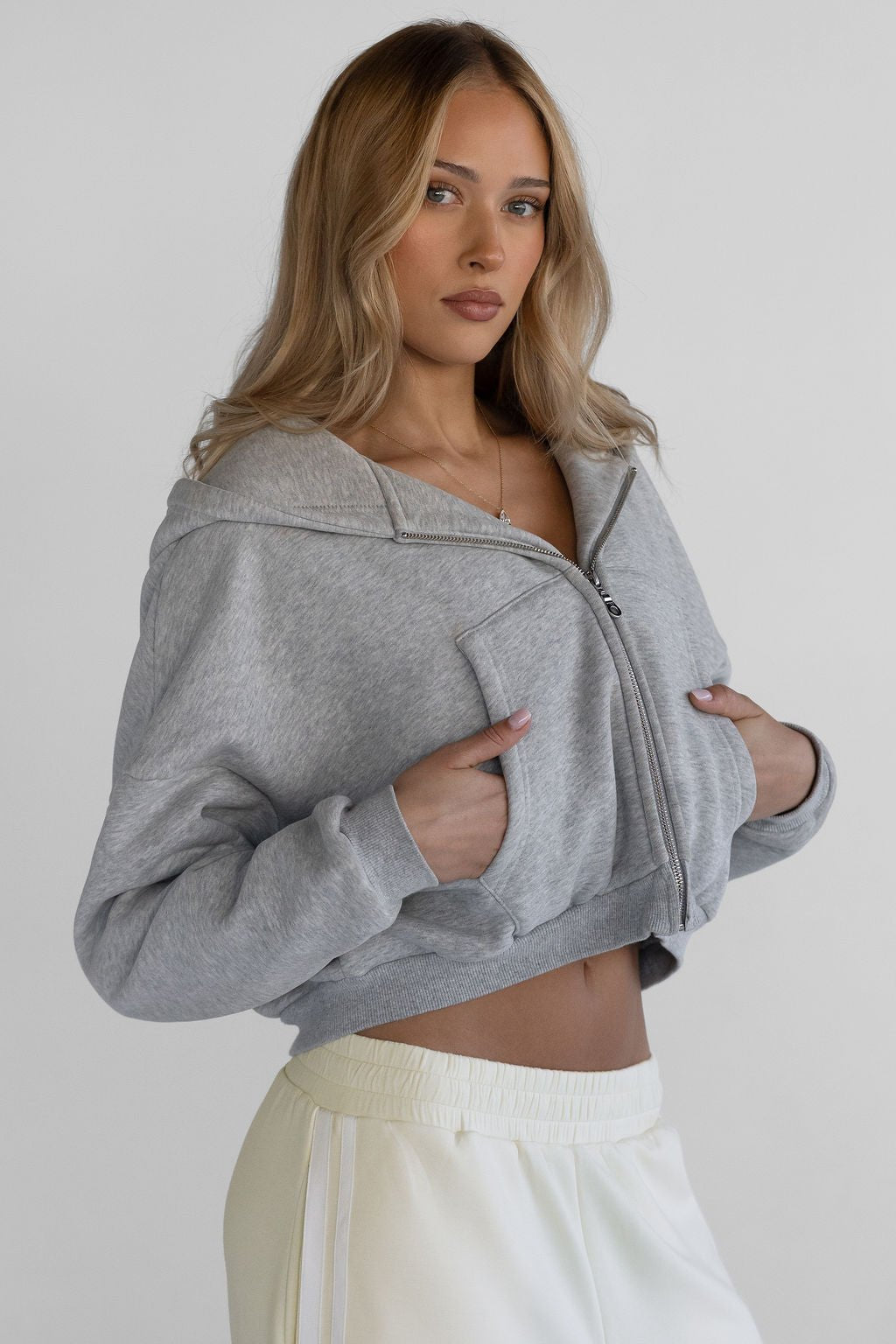 Zip Hoodie - Heather Grey - LEELO ACTIVE