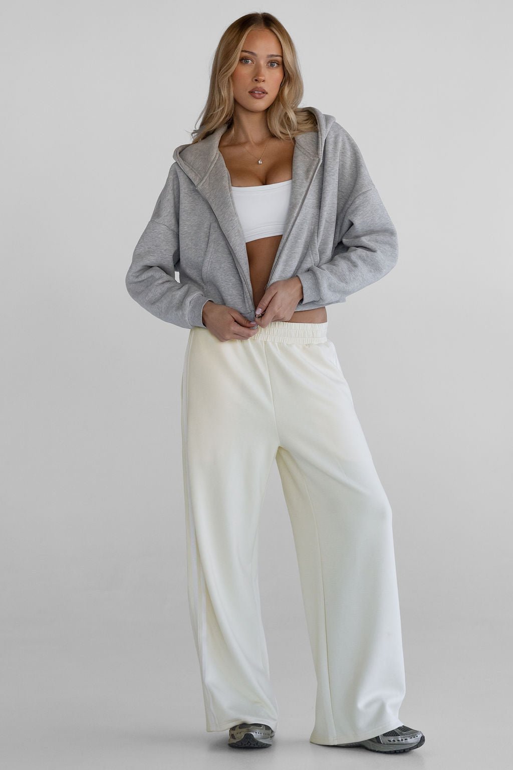 Zip Hoodie - Heather Grey - LEELO ACTIVE