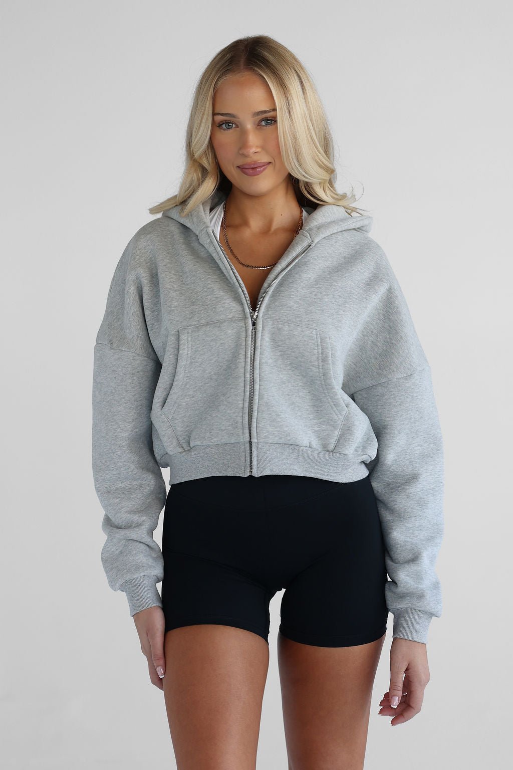 Zip Hoodie - Heather Grey SHIPPING 25/06 - LEELO ACTIVE