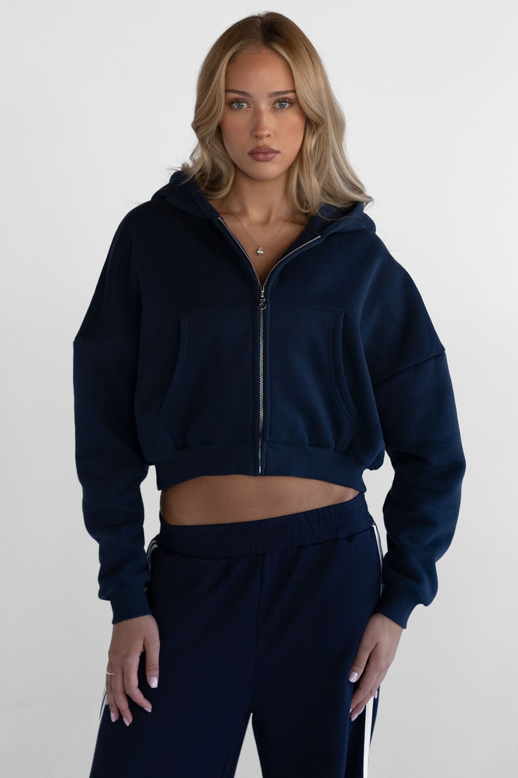 Zip Hoodie - Navy - LEELO ACTIVE
