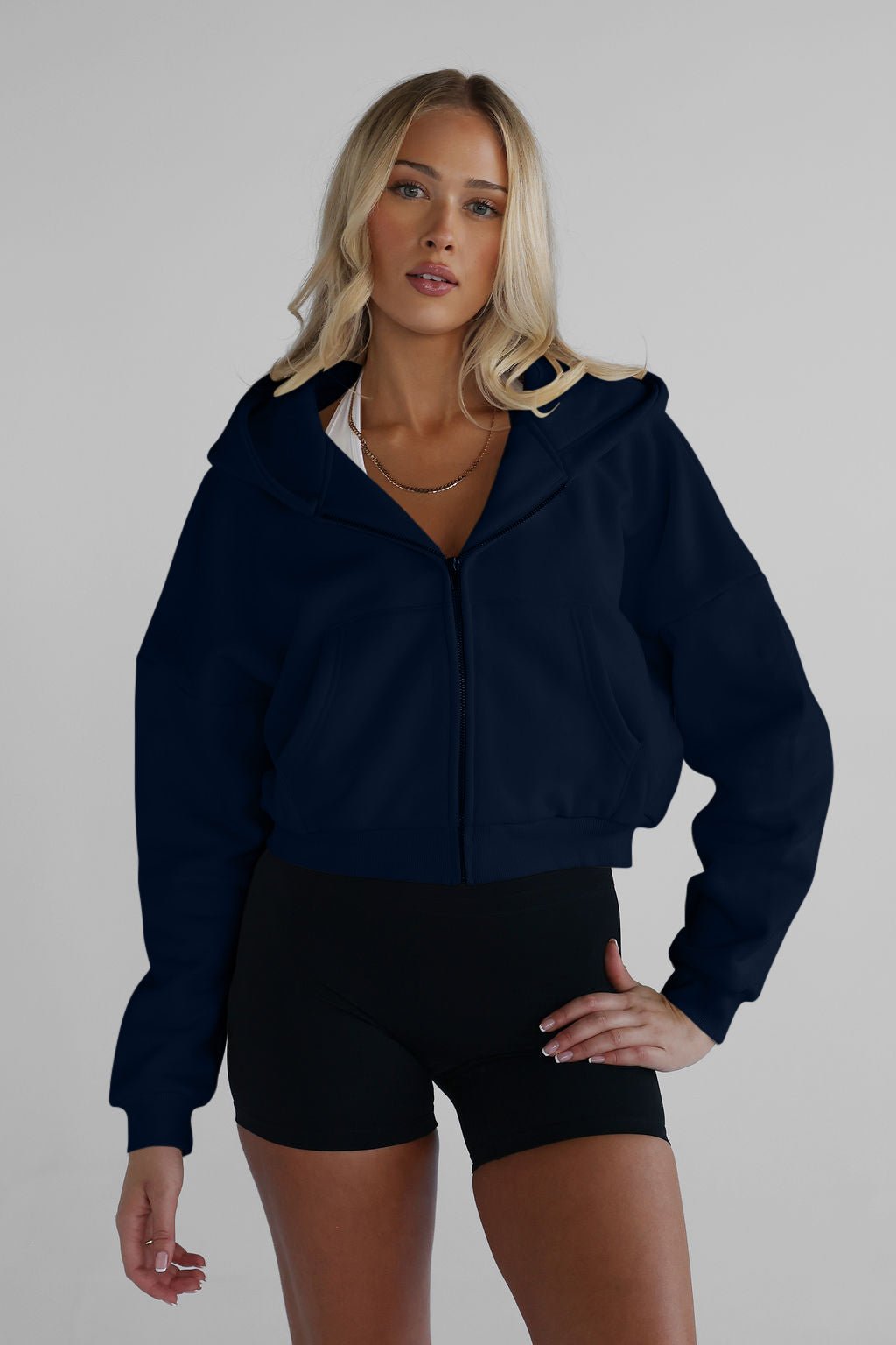 Zip Hoodie - Navy - LEELO ACTIVE