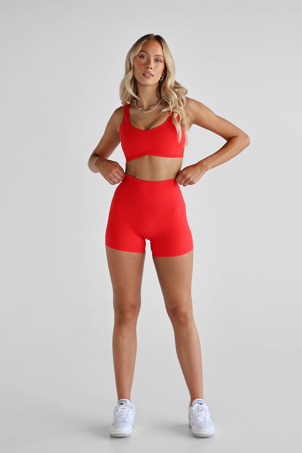 Red Yoga Luxe Cropped Sports Tee, Active