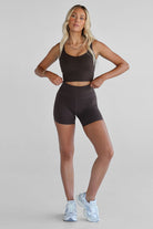 6" Mocha Bike Shorts - LEELO ACTIVE