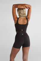 6" Mocha Bike Shorts - LEELO ACTIVE