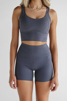 Charcoal Luxe Longline Crop - LEELO ACTIVE