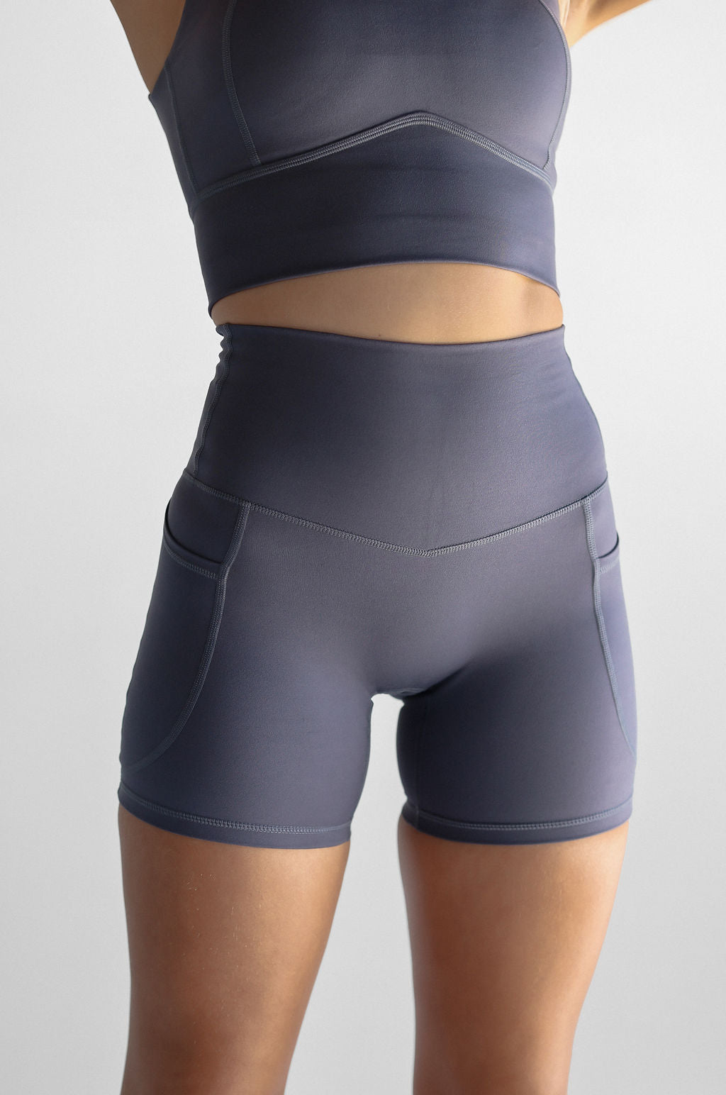 Charcoal Pocket Bike Shorts - LEELO ACTIVE