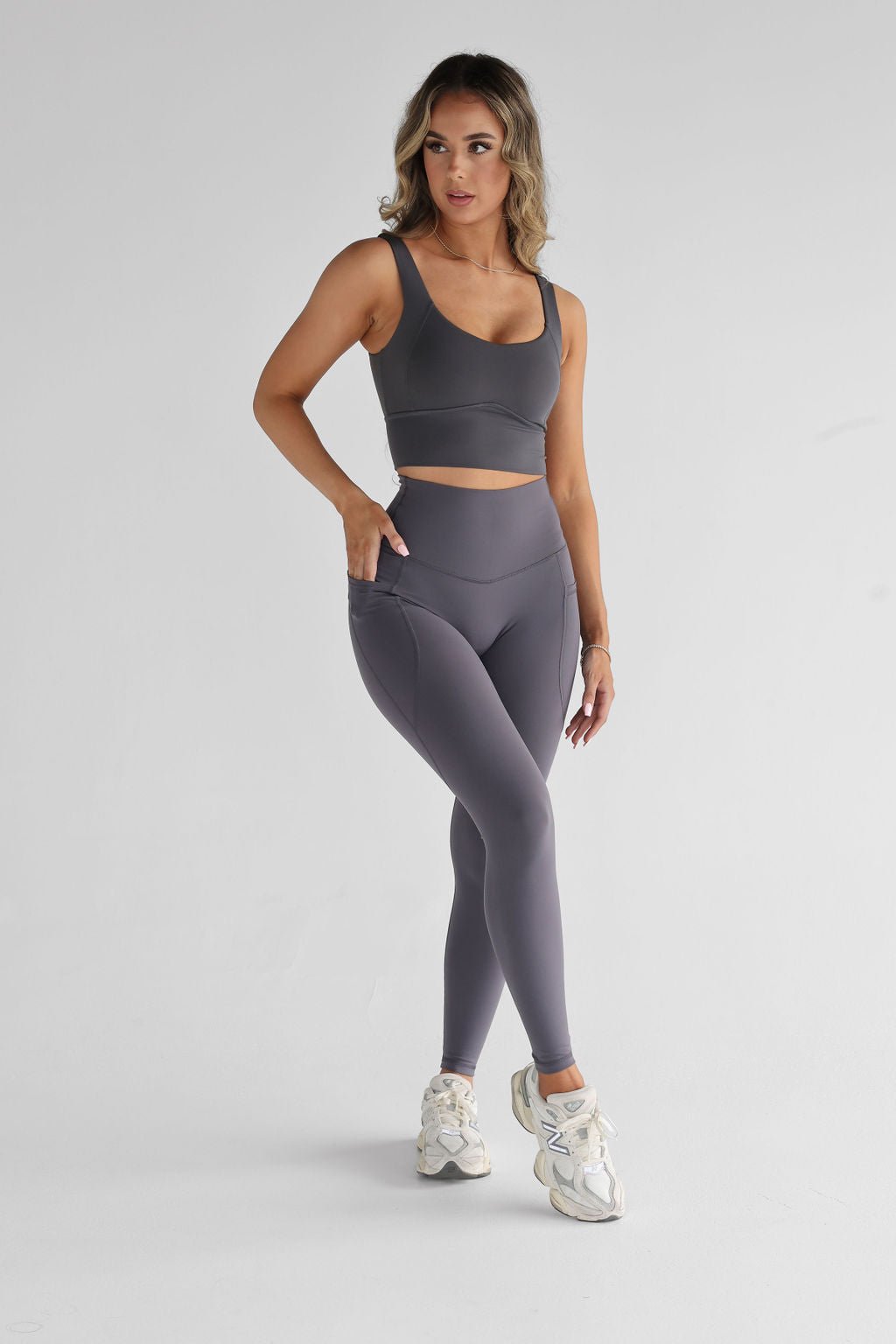 Charcoal Pocket Leggings - Full Length - LEELO ACTIVE