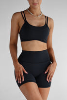 Double Layer Crop - Black - LEELO ACTIVE