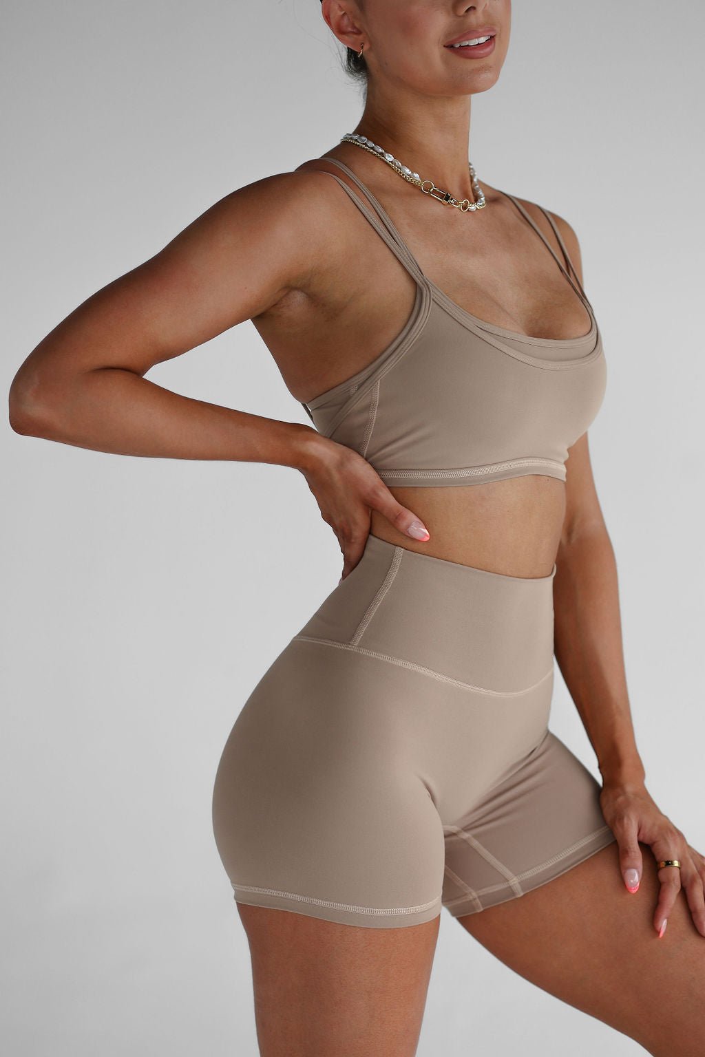 Double Layer Crop - Tan - LEELO ACTIVE