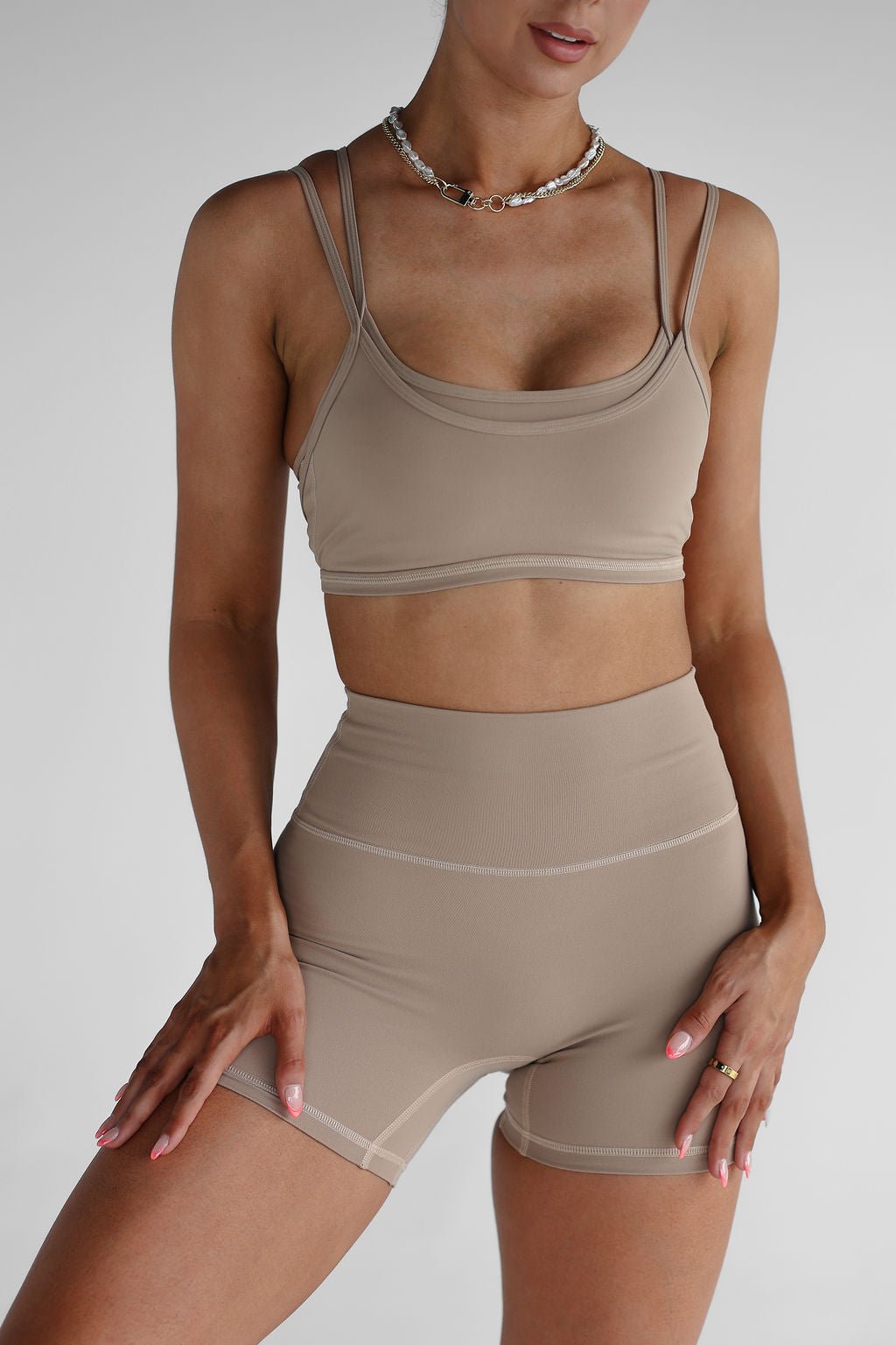 Double Layer Crop - Tan - LEELO ACTIVE