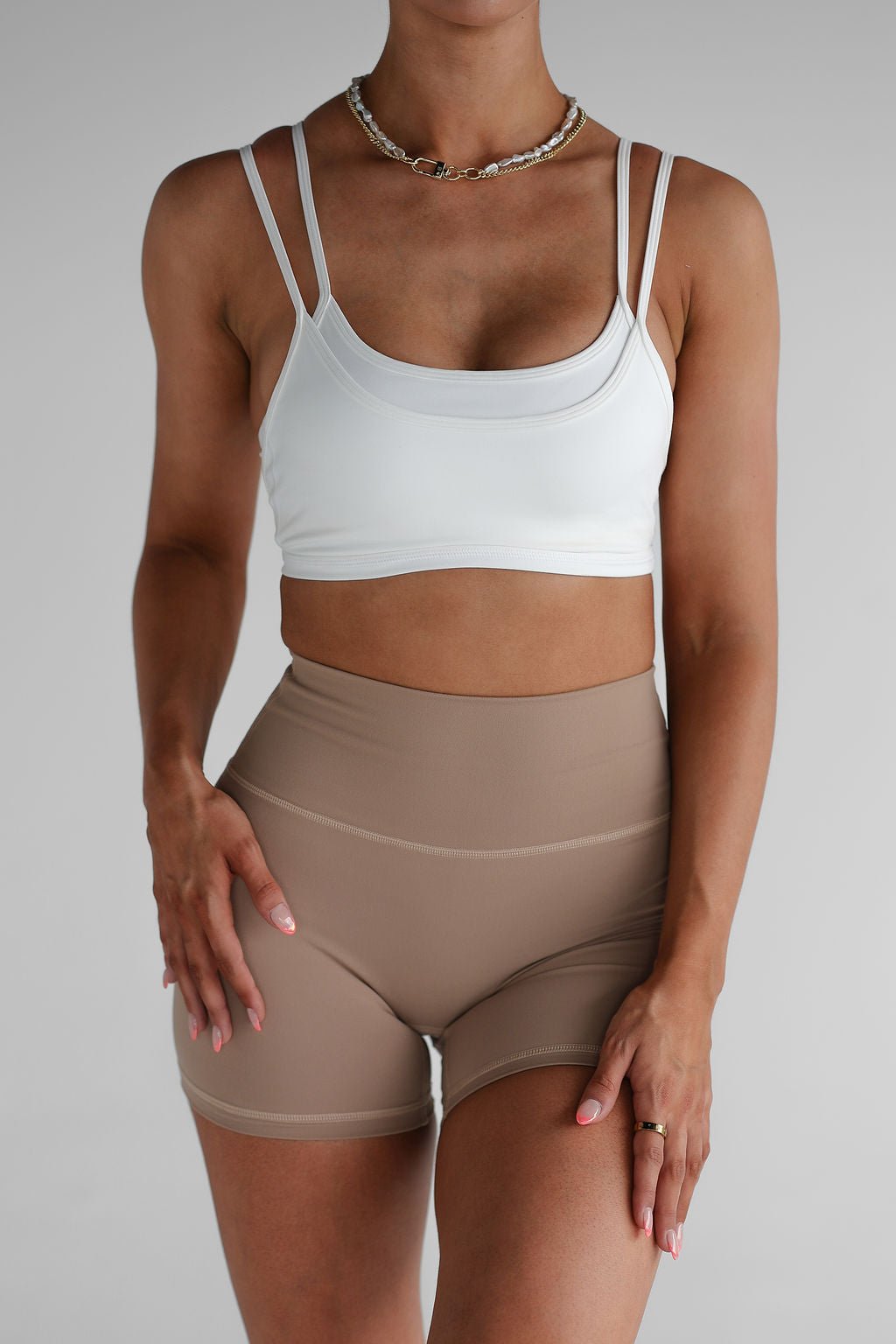 Double Layer Crop - White - LEELO ACTIVE