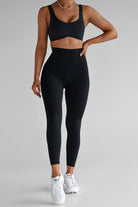 Extra High Waist 7/8 Leggings - Black - LEELO ACTIVE