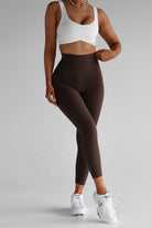 Extra High Waist 7/8 Leggings - Mocha - LEELO ACTIVE