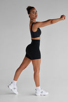 Extra High Waist Bike Shorts - Black - LEELO ACTIVE