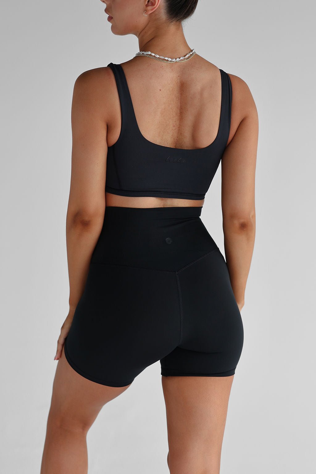 Extra High Waist Bike Shorts - Black - LEELO ACTIVE