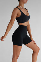 Extra High Waist Bike Shorts - Black - LEELO ACTIVE