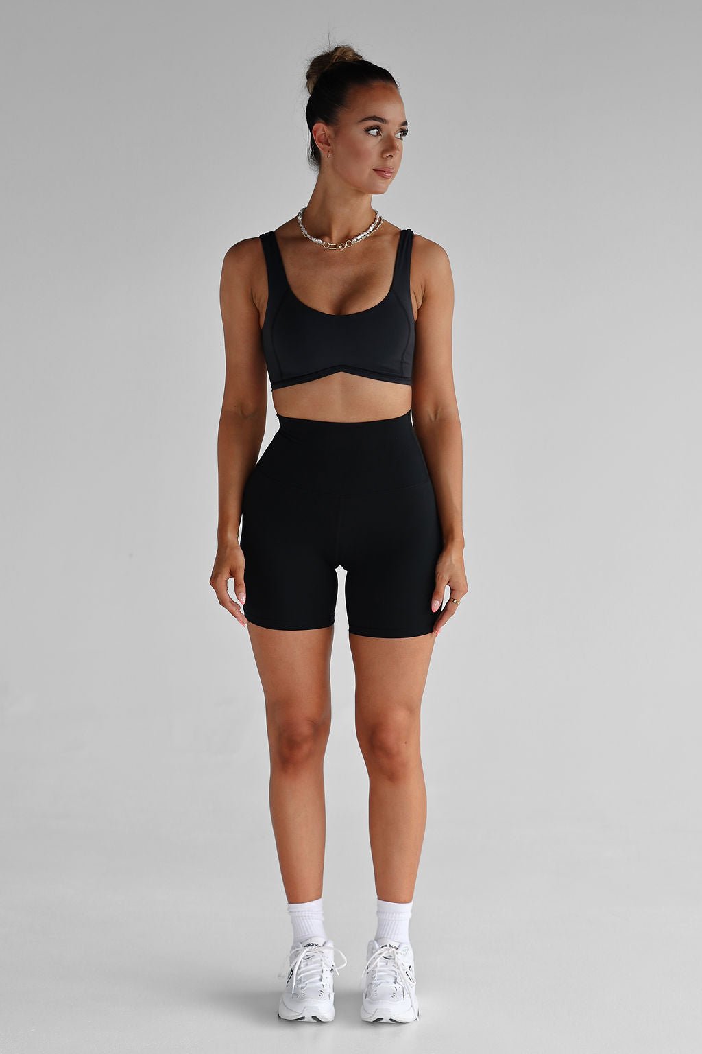 Extra High Waist Bike Shorts - Black - LEELO ACTIVE