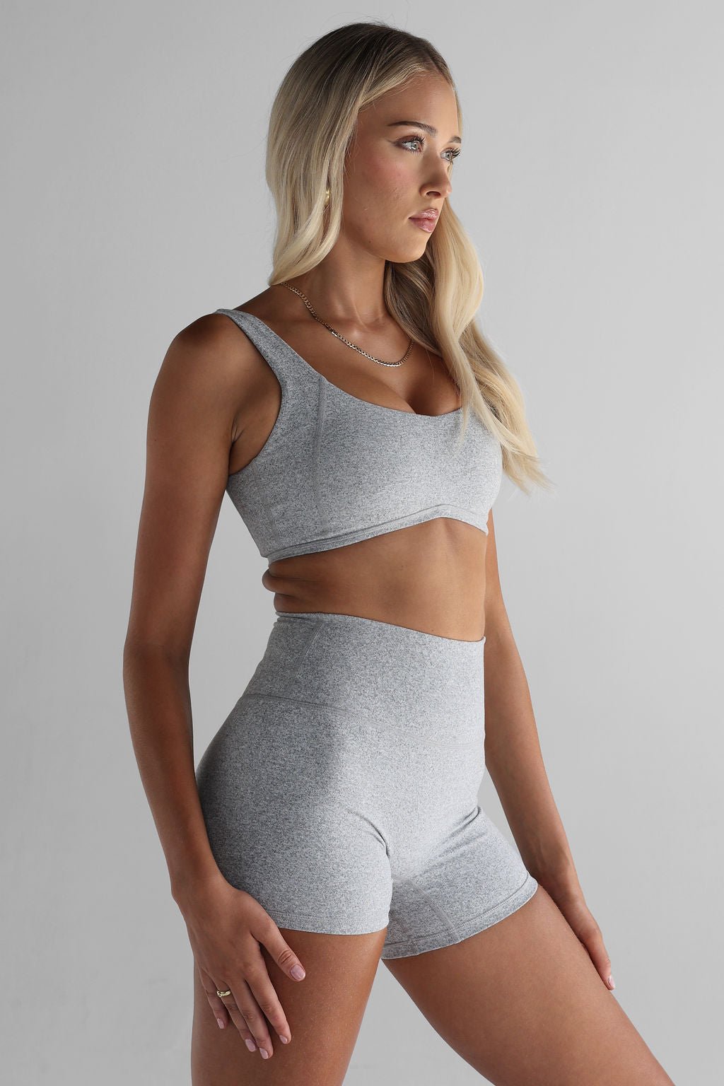 Luxe Signature Crop - Marl Grey - LEELO ACTIVE