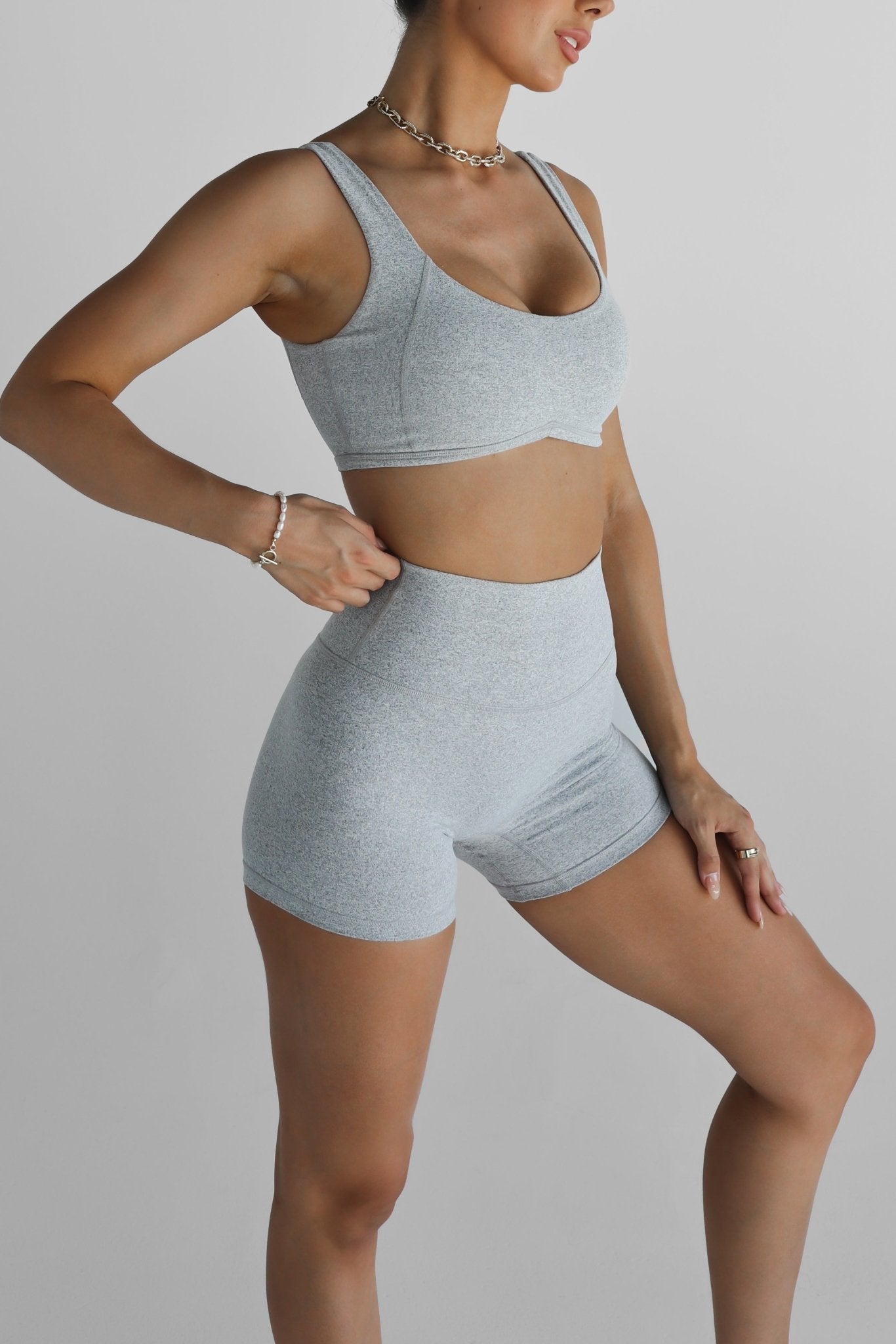 Luxe Signature Crop - Marl Grey (Pre-Order Shipping 01st May) - LEELO ACTIVE