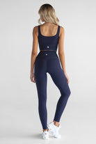 Midnight Blue Luxe Longline Crop - LEELO ACTIVE