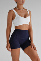 Midnight Blue Pocket Bike Shorts - LEELO ACTIVE