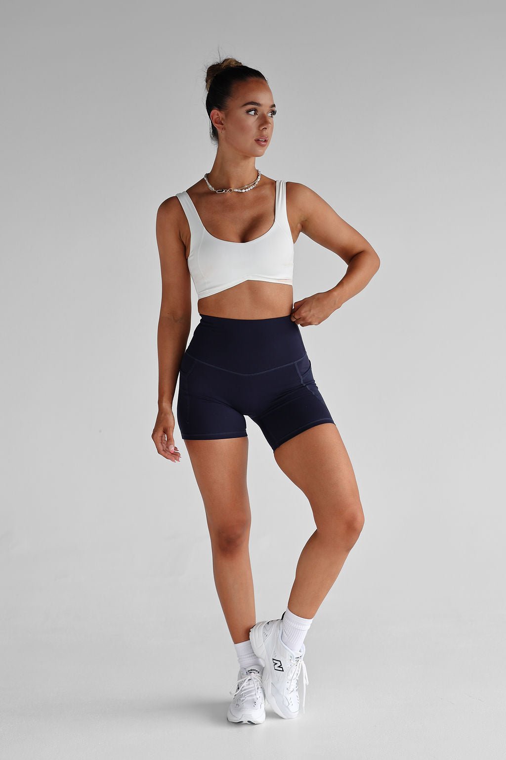 Midnight Blue Pocket Bike Shorts - LEELO ACTIVE