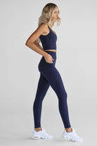 Midnight Blue Pocket Leggings - Full Length - LEELO ACTIVE