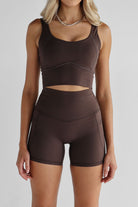 Mocha Pocket Bike Shorts - LEELO ACTIVE