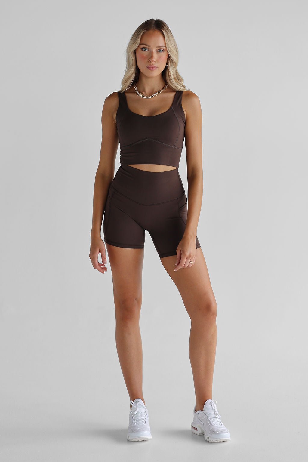 Mocha Pocket Bike Shorts - LEELO ACTIVE