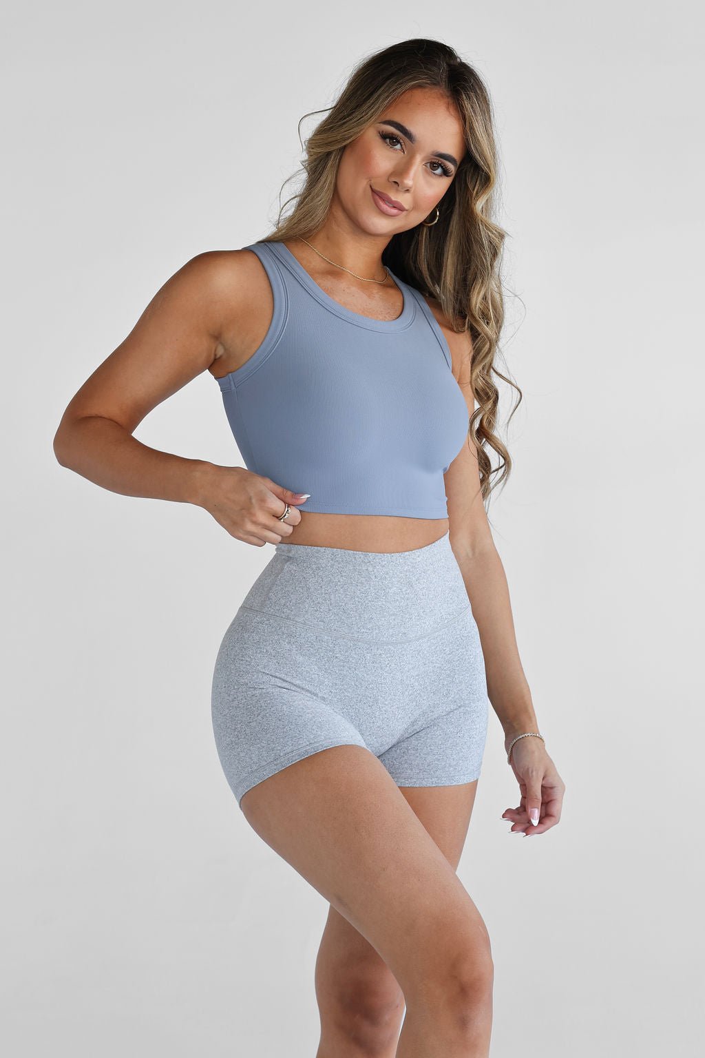 Ribbed Crop - Blue Haze - LEELO ACTIVE