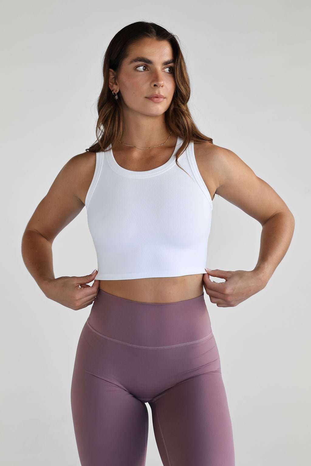 Ribbed Crop - White - LEELO ACTIVE