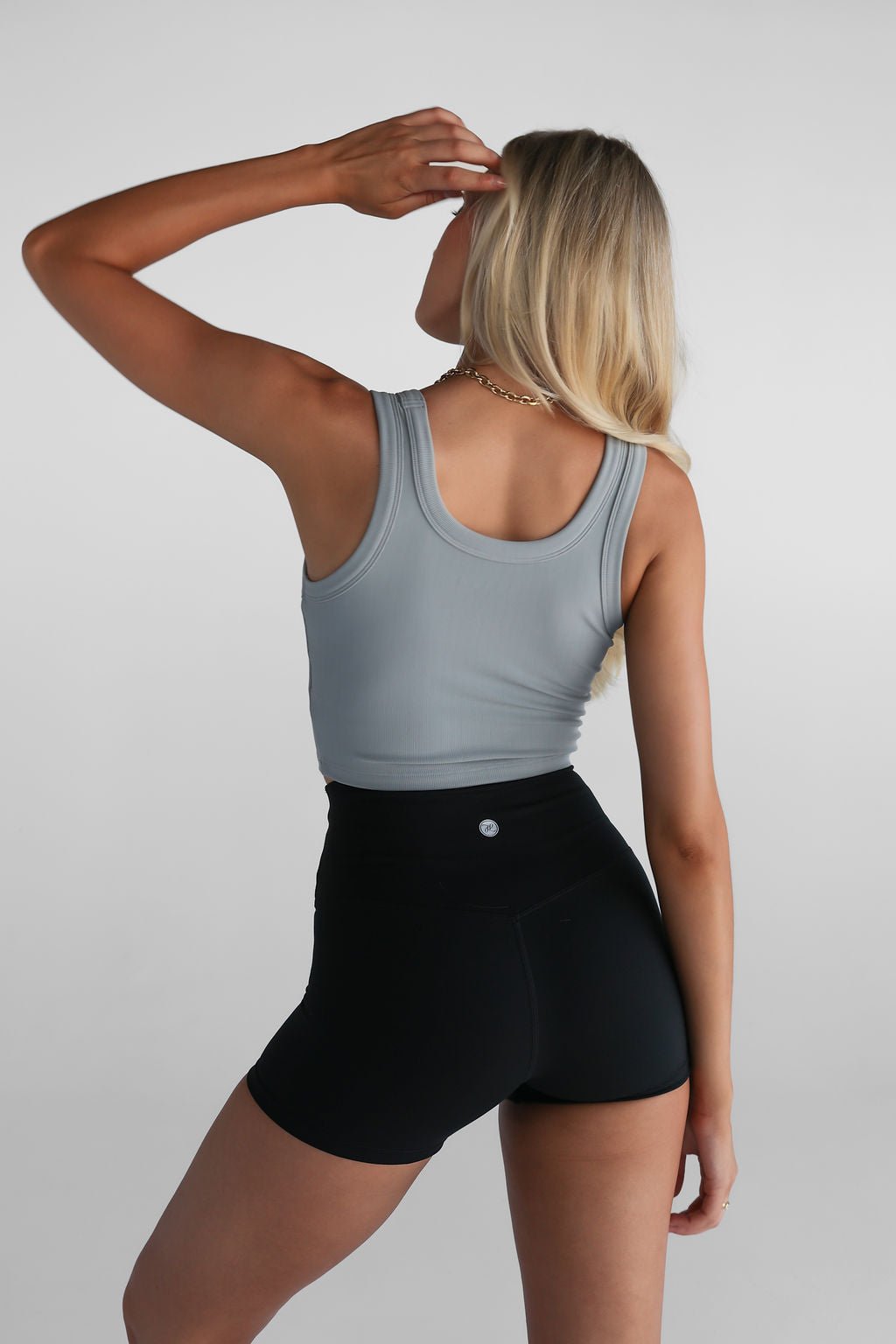 Ribbed Scoop Neck Crop - Stone - LEELO ACTIVE