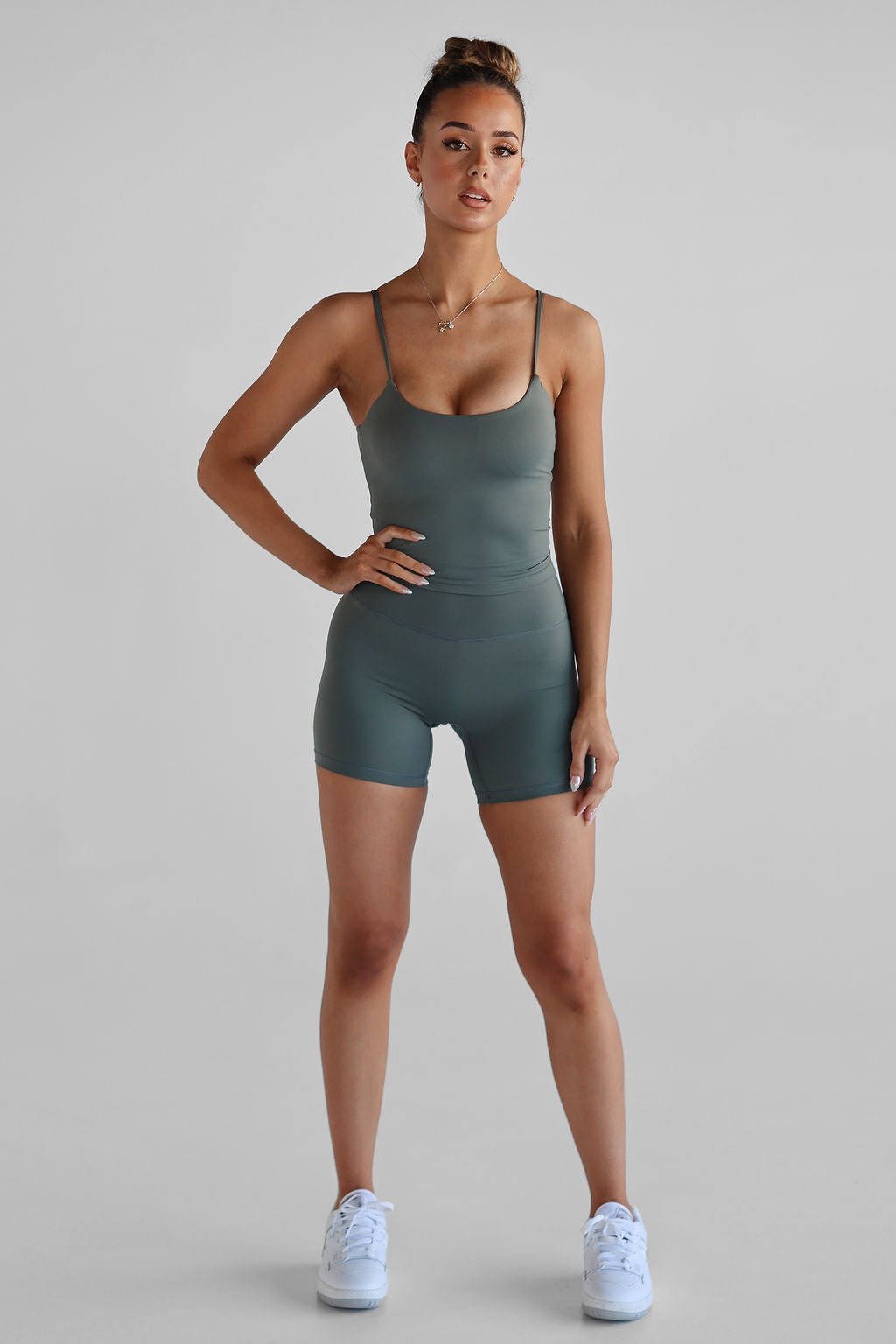 SCULPT Bike Shorts - Green Mist - LEELO ACTIVE