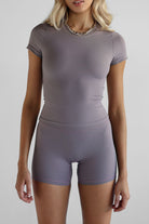 SCULPT Bike Shorts - Purple Taupe - LEELO ACTIVE