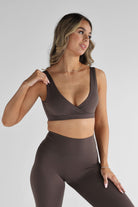 SCULPT Crop - Dark Chocolate SHIPPING FROM 23/08 - 25/08 - LEELO ACTIVE