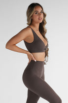 SCULPT Crop - Dark Chocolate SHIPPING FROM 23/08 - 25/08 - LEELO ACTIVE