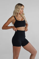 SCULPT Cross Back Crop - Black - LEELO ACTIVE